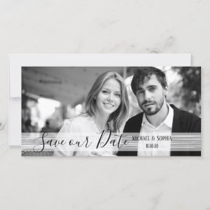Modern Black & White Save Our Date Photocards Save The Date
