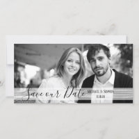 Modern Black & White Save Our Date Photocards