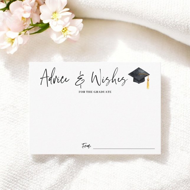 Modern Black white script advice wishes graduation Enclosure Card (Modern Black white script advice wishes graduation Enclosure Card)