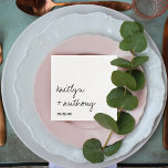Modern Black & White Script Minimalistic Wedding Napkin<br><div class="desc">Celebrate in style with these modern and trendy wedding napkins. Easily personalise the design to make these napkins totally unique for your special day.</div>
