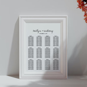 Modern Black & White Script Minimalistic Wedding Poster