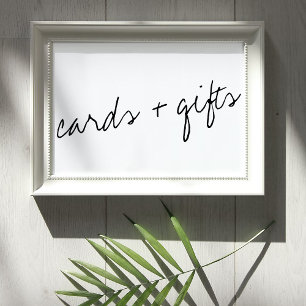 Modern Black & White Script Minimalistic Wedding Poster