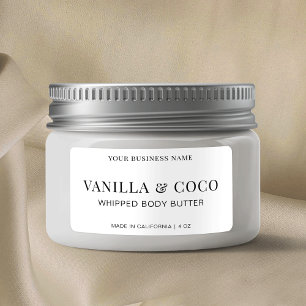 Modern Black & White Simple Body Butter Product Label
