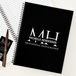 Modern Black & White Simple business Logo Notebook