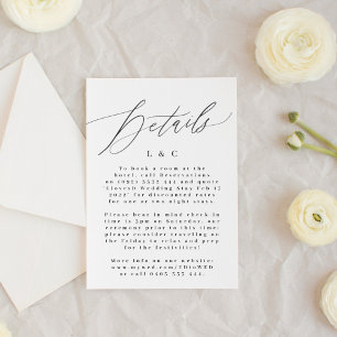 Modern Black & White Simple Monogram Wedding RSVP Card