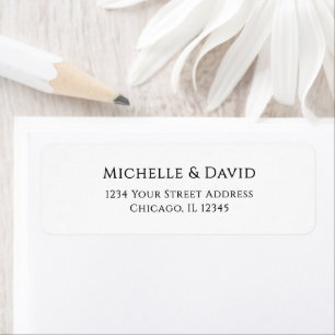 Modern Black White Simple Return Address