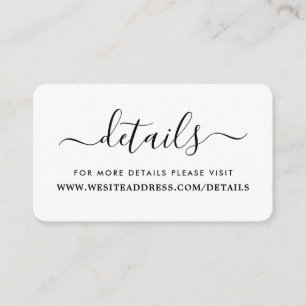 Modern Black & White Simple Script Details Enclosure Card