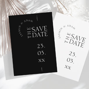 Modern Black White Simple Typography Wedding Save The Date