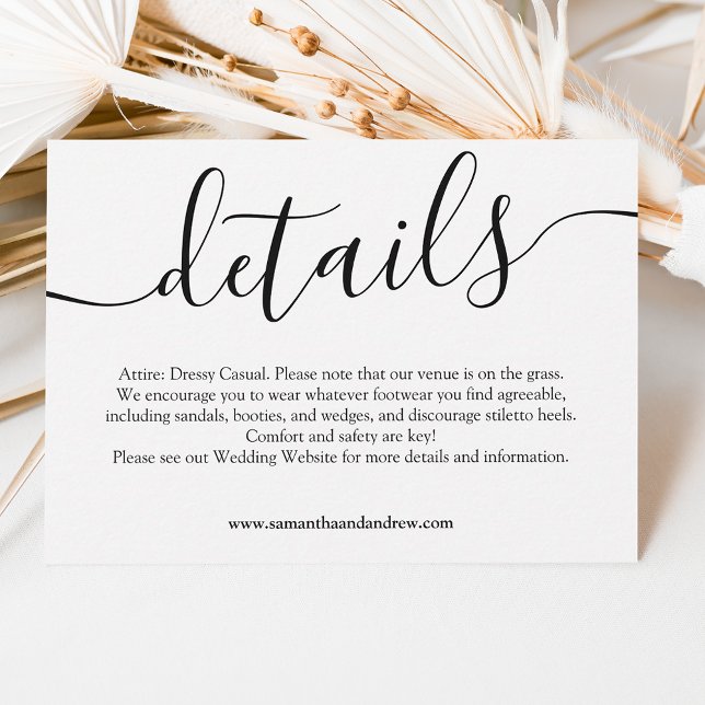 Modern black white simple wedding details invitation (Modern black white simple wedding details invitation)