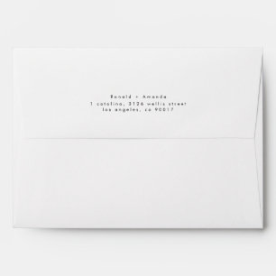Modern Black White Simple Wedding Save the Date Envelope