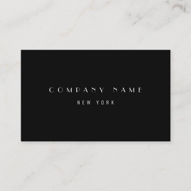 Modern Black White Sleek Luxury Company Typography Business Card (Front)