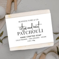 Modern Black & White Soap Belly Band Wrap Label
