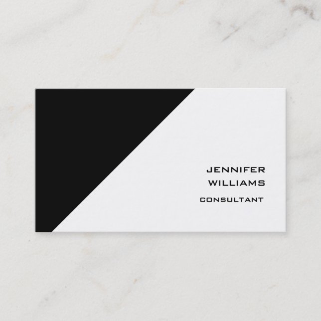 Modern Black White Sophisticated Trendy Style Business Card (Front)