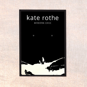 Modern Black White Splatter Earring Display Card