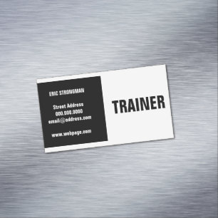 Modern black white split 	Magnetic business card