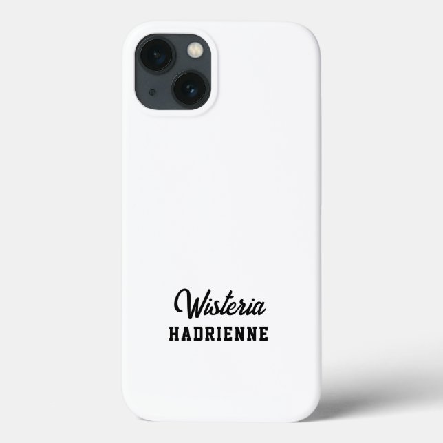 Modern Black White Sports Monogram Name Case-Mate iPhone Case (Back)