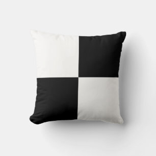 Modern Black White Squares Cushion