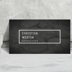 Modern Black White Stone Construction Business Card