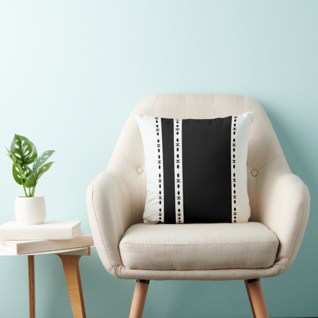 Modern Black & White Striped Decorative  Cushion (Chair)