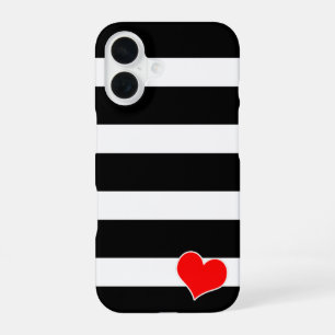 Modern Black & White Striped iPhone 16 Case