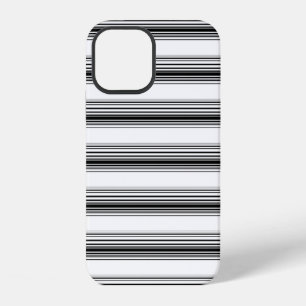 Modern black white stripes iPhone 12 case