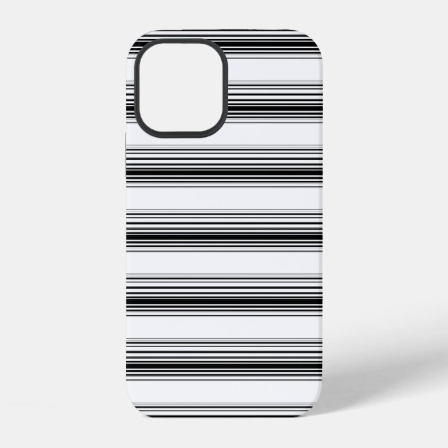 Modern black white stripes iPhone case (Back)