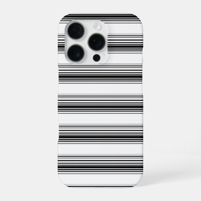 Modern black white stripes iPhone case (Back)