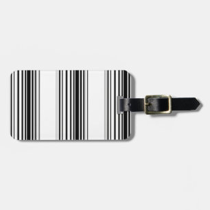 Modern black white stripes luggage tag