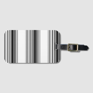 Modern black white stripes luggage tag