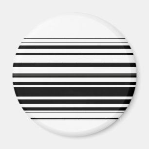 Modern black white stripes magnet