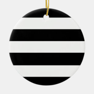 Modern Black White Stripes Pattern Ceramic Tree Decoration