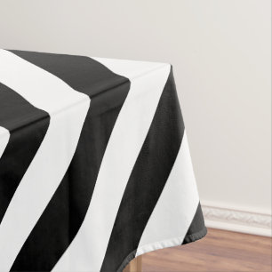 Modern Black White Stripes Pattern Chic Home Decor Tablecloth