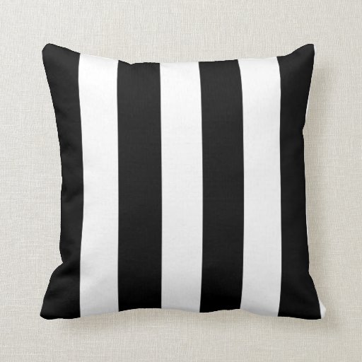 Image of Modern Black White Stripes Pattern Cushion