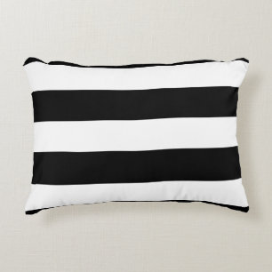 Modern Black White Stripes Pattern Decorative Cushion