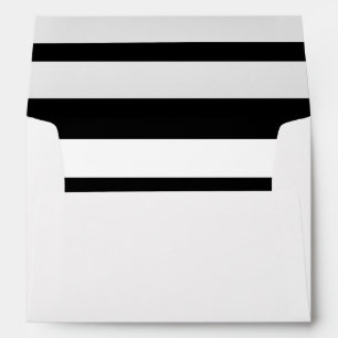 Modern Black White Stripes Pattern Envelopes