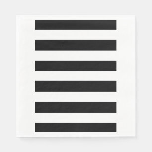 Modern Black White Stripes Pattern Napkin