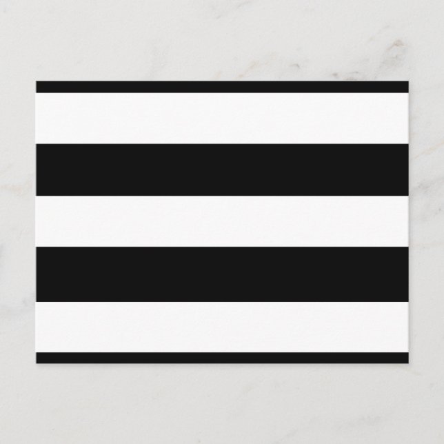Modern Black White Stripes Pattern Postcard (Front)