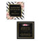 Modern Black White Stripes Pink Floral Gold Frame