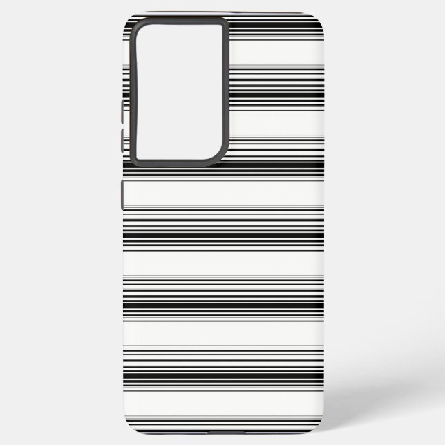 Modern black white stripes samsung galaxy s21+ case (Back)