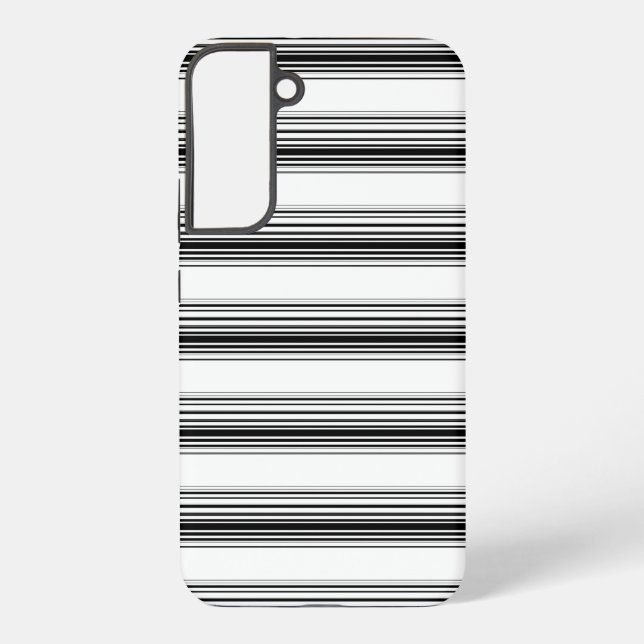 Modern black white stripes samsung galaxy s22+ case (Back)