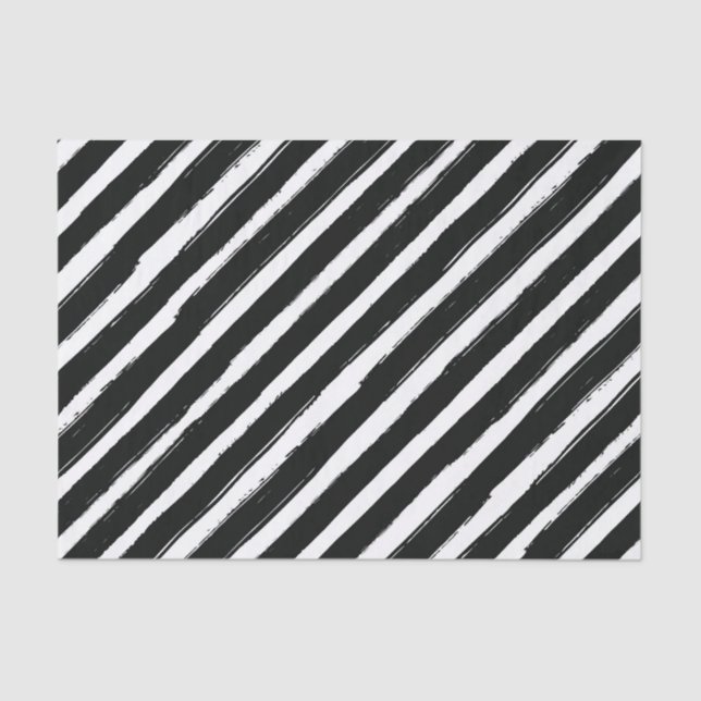 Modern Black & White Stripes Trendy Birthday Party Tissue Paper (Front)