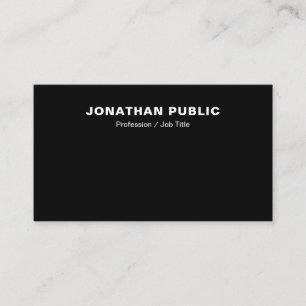 Modern Black White Stylish Minimalist Template B&W Business Card