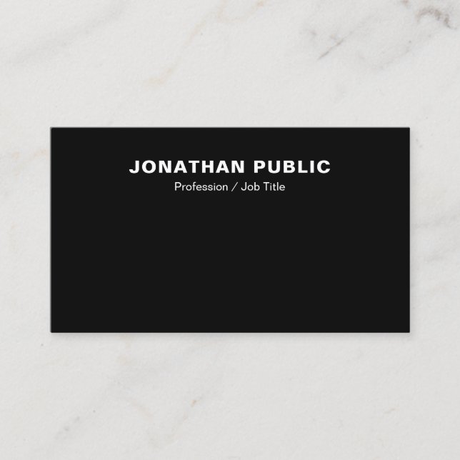 Modern Black White Stylish Minimalist Template B&W Business Card (Front)