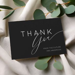 Modern Black & White Thank You Bridal Shower  Card
