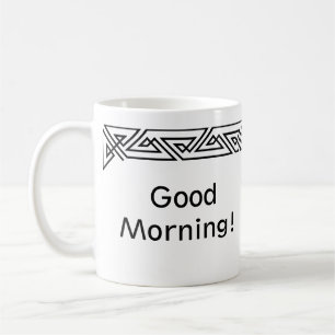 Modern Black & White Triangles Personalised Mug