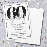 Modern Black White Typography 60th Birthday Party Invitation<br><div class="desc">Introducing a simple and modern 60th birthday party invitation, perfect for celebrating this milestone in style. The sleek design features a bold white background with a prominent "60" in black at the top. Below, "Sixty" is elegantly written in grey script calligraphy, adding a touch of sophistication. The text throughout the...</div>