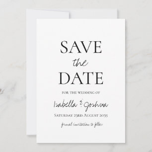 Modern Black & White Typography Save the Date