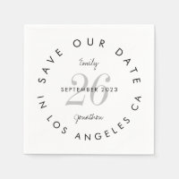 Modern Black White Typography Save The Date