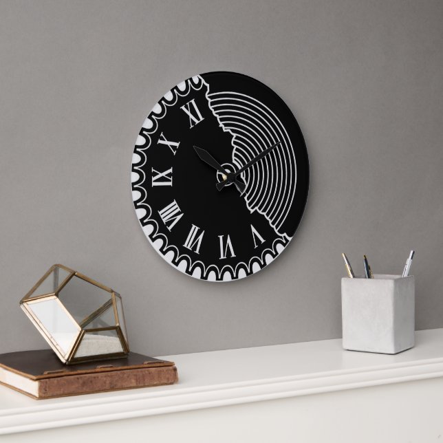 Modern Black & White Wall Clock (Office)