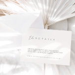 Modern Black White Wedding Details Enclosure Card<br><div class="desc">Design features an handwritten font and modern minimalist design. Designed to coordinate with for the «SERENA» Wedding Invitation Collection. To change details, click «Personalise». To move the text or change the size, font, or colour, click «Click to customise further» It. View the collection link on this page to see all...</div>